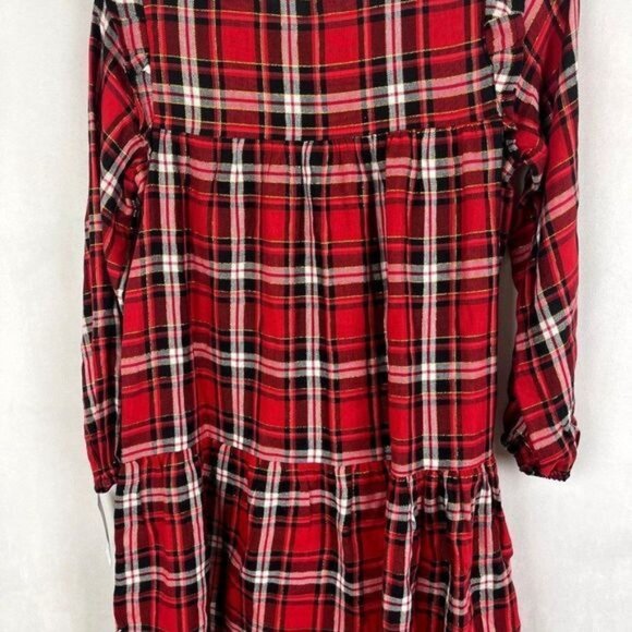 Cat & Jack Girls' Plaid Woven Long Sleeve Dress Size L - Picture 9 of 9